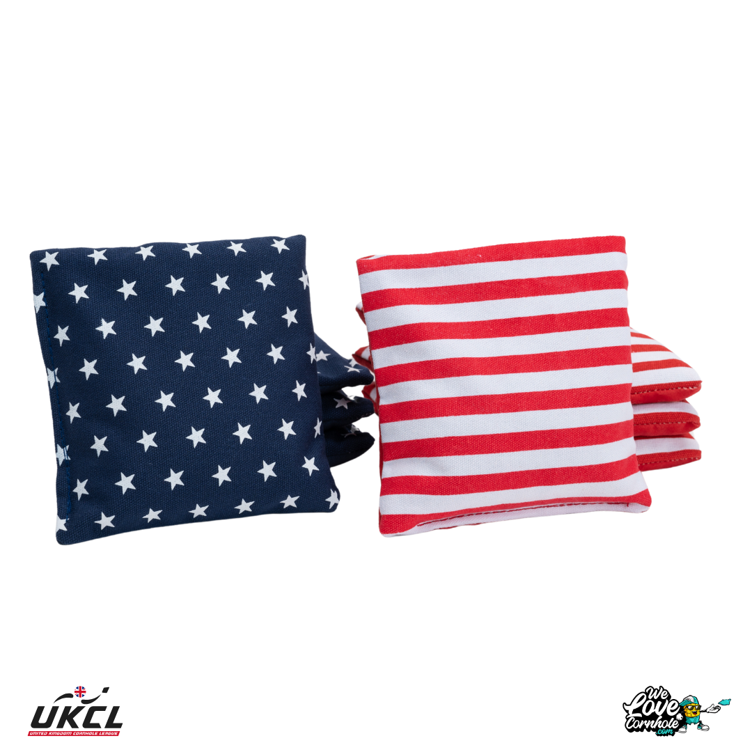 Stick & Slide - Cornhole Bags - 2x4 - Weatherproof - Stars & Stripes