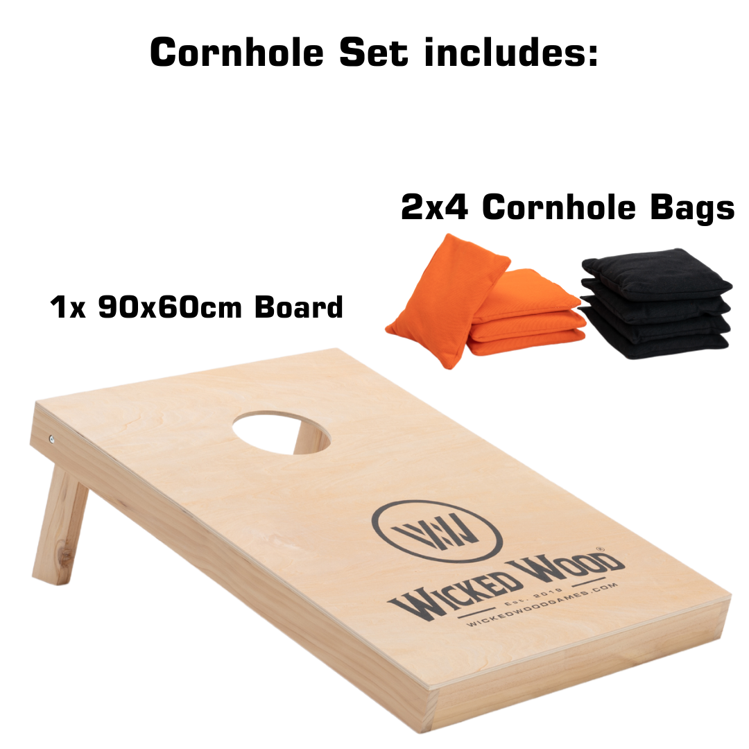 Cornhole Starting Kit - 90x60 - 1x Board / 2x4 Bags - Wicked Wood Cornhole sets Wicked Wood Games