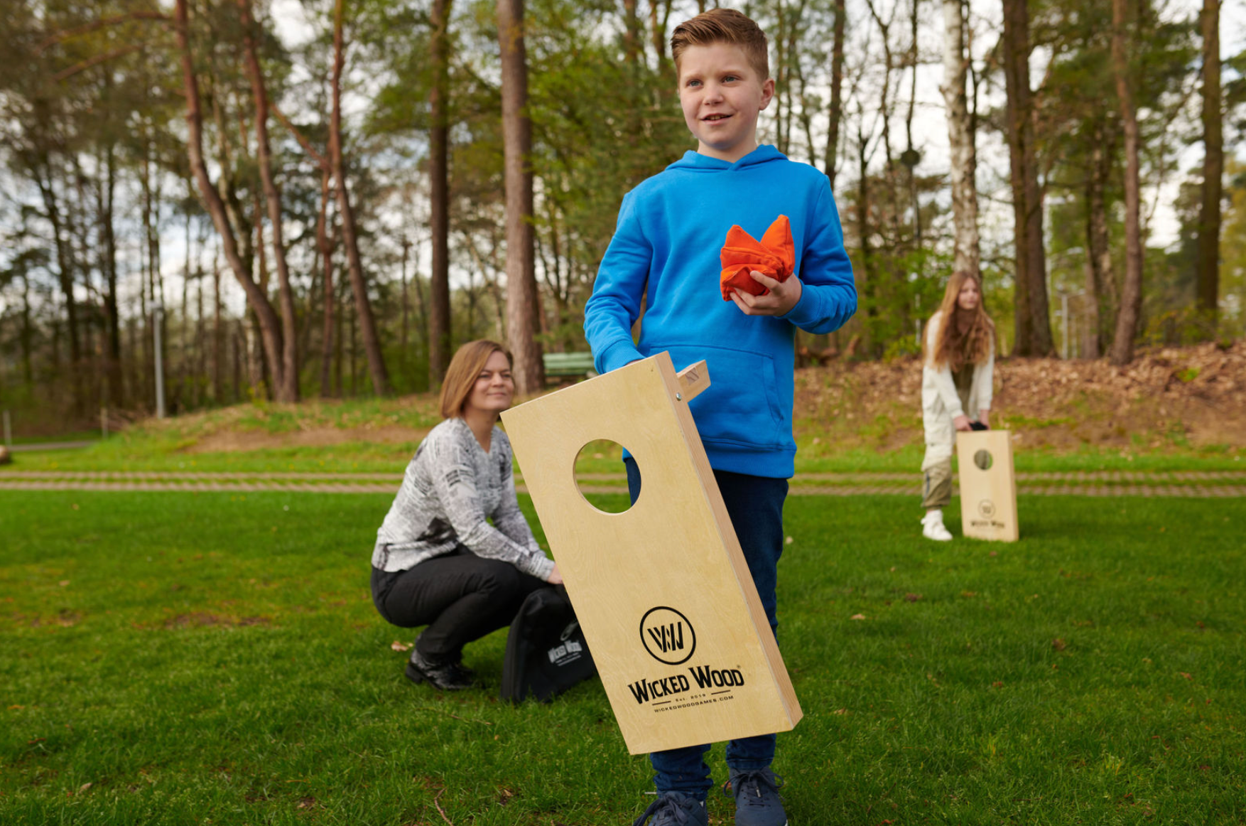 Cornhole Set Mini - Wicked Wood - 60x30cm - Incl zakjes en Draagtas Cornhole Set Wicked Wood Games